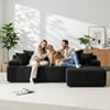 Homfurn Modular L-shape Sofa Bed – 2 Separate Chaises, Corduroy, High-density Foam, 500kg Capacity, No Assembly, Black