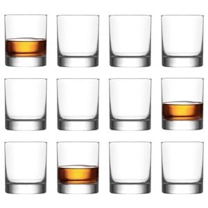 Lav Ada 305ml Whisky Glasses - Set Of 12 Classic Scotch Bourbon & Cocktails Tumblers Crystal Old Fashioned Drinking Glasses