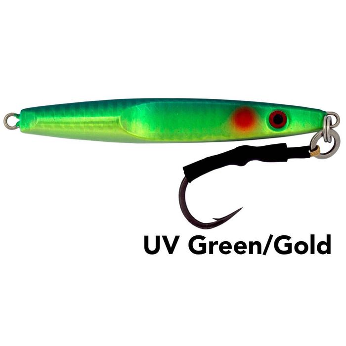 Black Magic Flutter Fishing Metal Jig 100g Green/Gold
