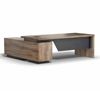 Modern Furniture BALDER Executive Desk with Right Return - Warm Oak & Black