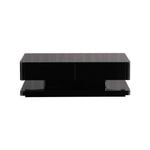 Stylish Coffee Table High Gloss Finish in Shiny Black Colour with 4 Drawers Storage