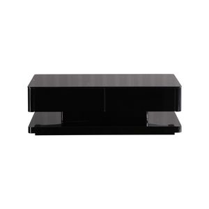 Stylish Coffee Table High Gloss Finish in Shiny Black Colour with 4 Drawers Storage