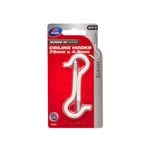 Zenith 75 x 4.8mm White Powder Coated Ceiling Screw Hook - 2 Pack