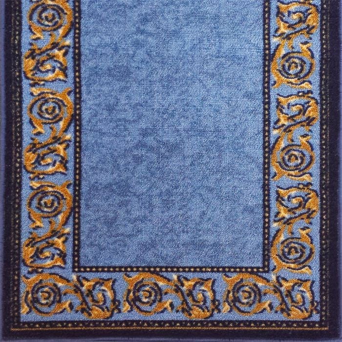 Ideal DIY 67 x 180cm Gold Leaf Blue Loop Pile Carpet Runner
