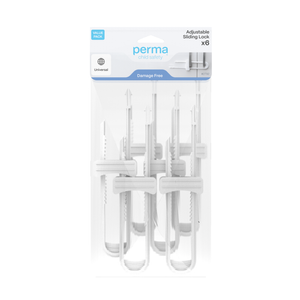 Perma Child Safety Adjustable Sliding Locks - 6 Pack