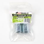 Oxbuild M16 Zinc Plated Hex Coupler - 2 Pack