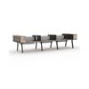 Modern Furniture ARTO 6 Person Workstation Double Sided 5.0M - Warm Oak & Black