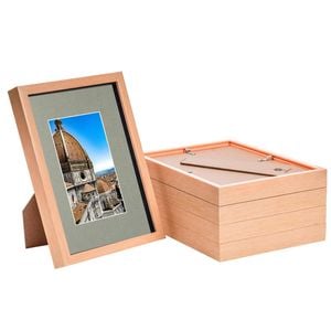 Nicola Spring 3D Shadow Box Frames with A5 Mount - A4 (8" x 12") - Light Wood - Pack of 5