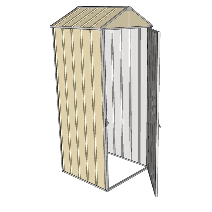 Build-a-Shed 0.8 x 0.8 x 2.1m Gable Single Hinged Door Shed - Cream