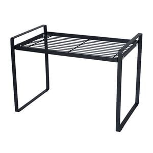 Catzon Counter Shelf Heighten Rust Resistant Non Slip for Pantry Kitchen-Black(L)