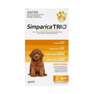 Simparica TRIO For Puppies (1.3-2.5kg) Yellow - 3 Pack