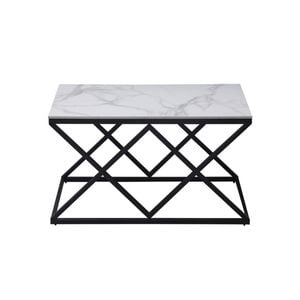 Elegant Collections Black Marble Top Beverly Coffee Table