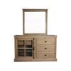 Jade Dresser Mirror 5 Chest of Drawers 1 Door Bed Storage Cabinet - Natural