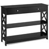 Costway 3-tier Wood Console Table Hallway Display Desk
