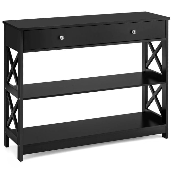Costway 3-tier Wood Console Table Hallway Display Desk
