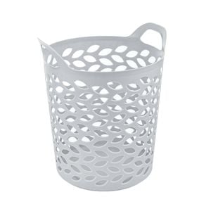 Ezy Storage 53L Fleur Flexi Laundry Basket Grey