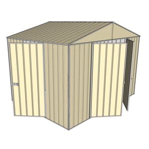 Build-a-Shed 3.0 x 2.3 x 2.3m Double Hinge and Single Sliding Door Shed - Cream