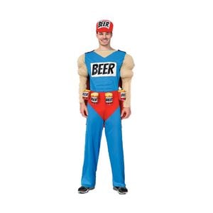 More Than Party Adult Beer Man Costume Bold Logo S/M Size Set Completes Outfit