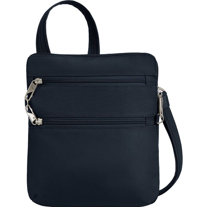 Travelon Classic Anti-Theft Slim Double Zip Crossbody Bag in Midnight