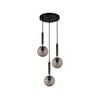 CLA Lighting TRATTINO2 Interior Black Smoke Spherical Glass Pendant Light- 3 lits Round