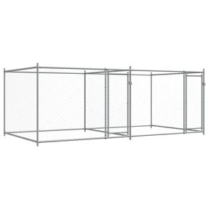 vidaXL Dog Cage with Doors Grey 4x2x1.5 m Galvanised Steel