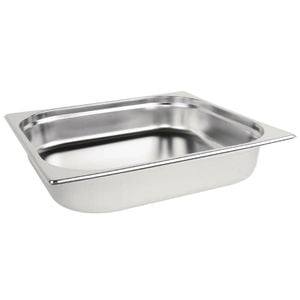 Vogue Gastronorm Tray Stainless Steel 2/3 Size 65mm Depth Commercial Kitchen Food Pan