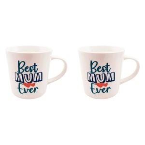 2x Urban Best Ever Mum 470ml Ceramic Mug Coffee/Tea Drinkware - White