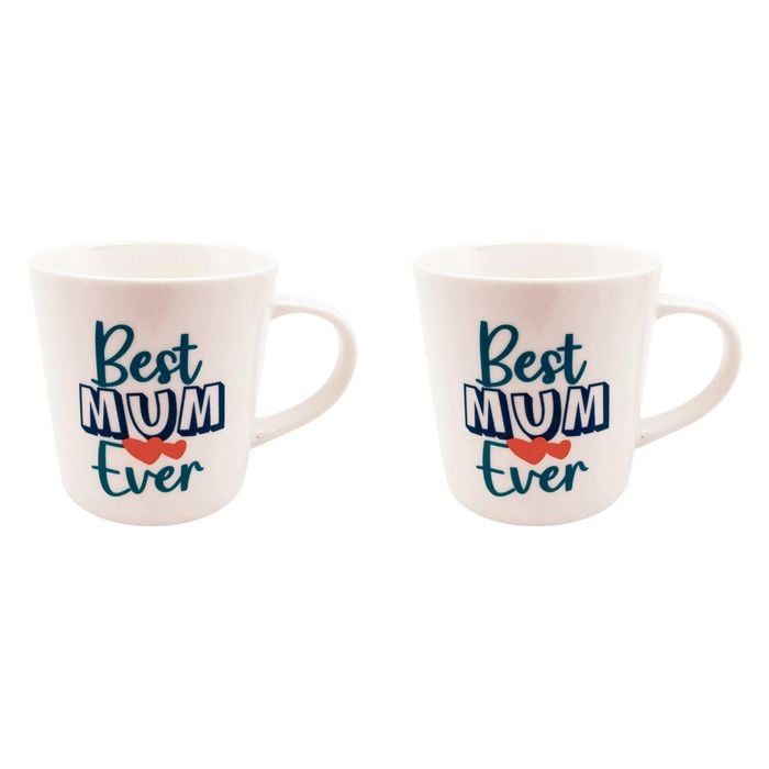 2x Urban Best Ever Mum 470ml Ceramic Mug Coffee/Tea Drinkware - White