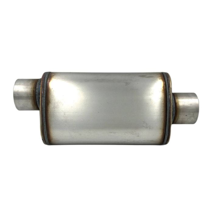Redback 3-1/2" Performance Muffler Offset/centre - 8" X 5" Oval, 14" Long, 409 Ss