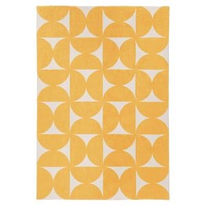 Loopsie-180cm X 120cm-zaki Yellow And Ivory Geometric Washable Rug