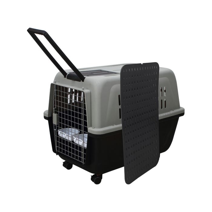 Yes4pets Xl Plastic Kennels Pet Carrier Dog Cat Cage Crate With Handle And Removable Wheel