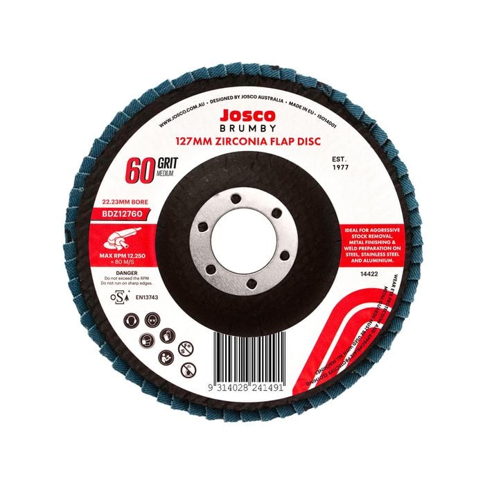 Josco 125mm 60 Grit Abrasive Flap Disc