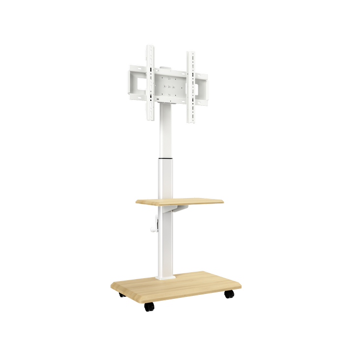 TV Cart with Shelf | Swivel, Height Adjustable, Fits 26-65 Inch TVs 40kg Capacity DZXZSY-05G