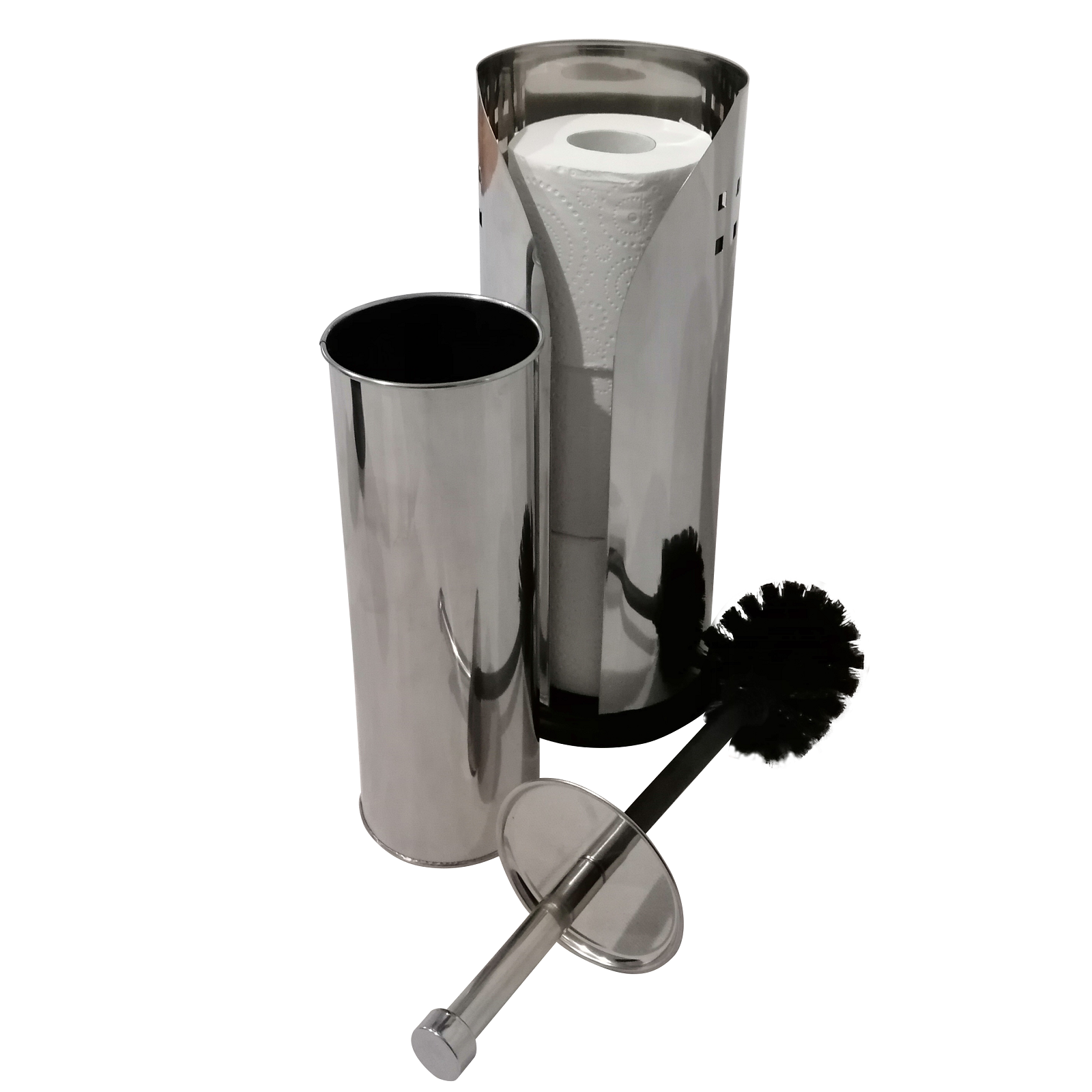 Barelli Stainless Steel Polished Toilet Brush and Roll Holder Combo product image