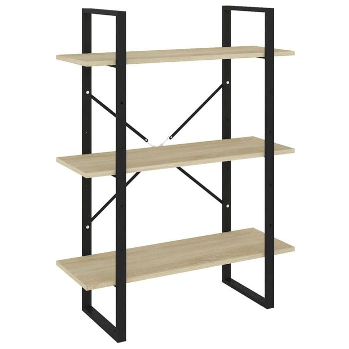 vidaXL Book Cabinet Sonoma Oak Engineered Wood Home Organiser Storage Shelf