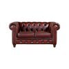 Max Chesterfield 2 Seater Sofa Lounge Genuine Leather Antique Red