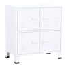 vidaXL Industrial Storage Chest White Metal Container Side Cabinet Sideboard