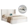 Artiss Double Bed Frame with Gaslift Storage Charging Ports White