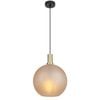 Telbix Patino Modern Pendant Hanging Lamp Light Glass Metal Amber Matte