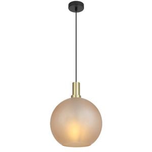 Telbix Patino Modern Pendant Hanging Lamp Light Glass Metal Amber Matte
