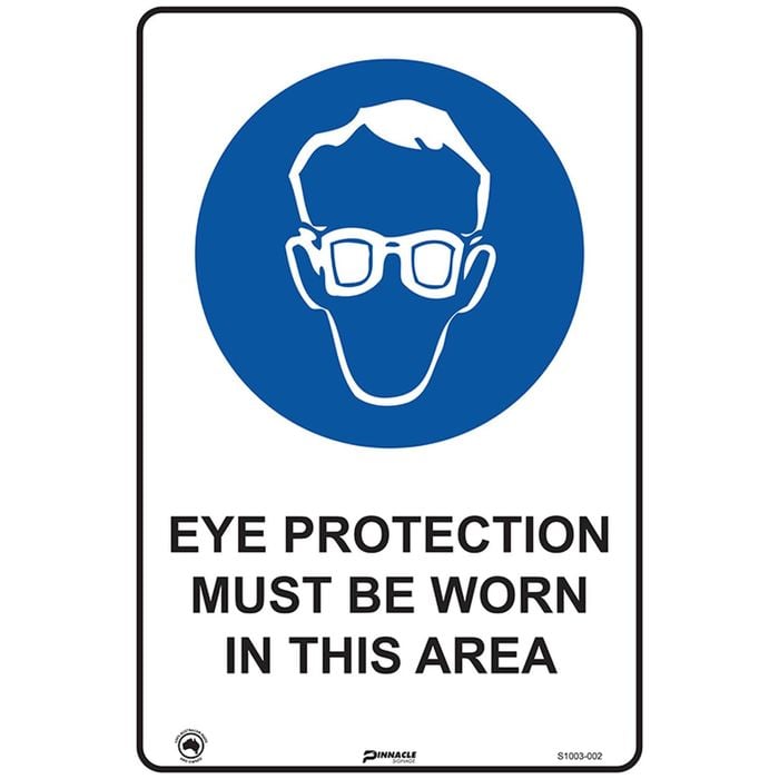 Pinnacle Signage 600 x 400mm Eye Protection Must Worn In This Area Sign
