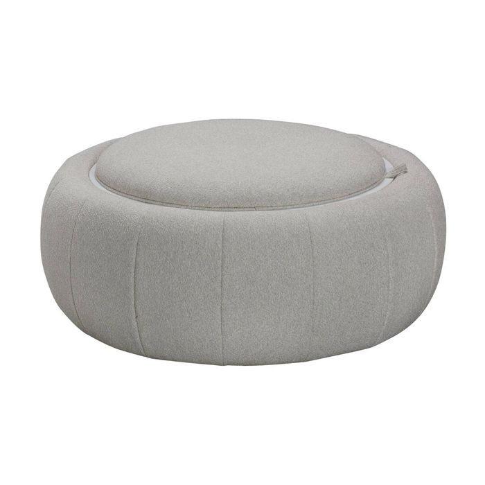 Cleopatra Fabric Ottoman Coffee Table Dual Function Linen Grey