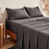 Serene 400tc Bamboo Cotton Sateen Sheet Set Charcoal - Queen Bed