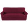 Smarcute 3 Seater 2-Piece Spandex Stretch Anti-Slip Sofa Cover Burgundy