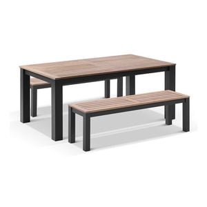 Balmoral 1.8m Teak Top Aluminium Table Charcoal