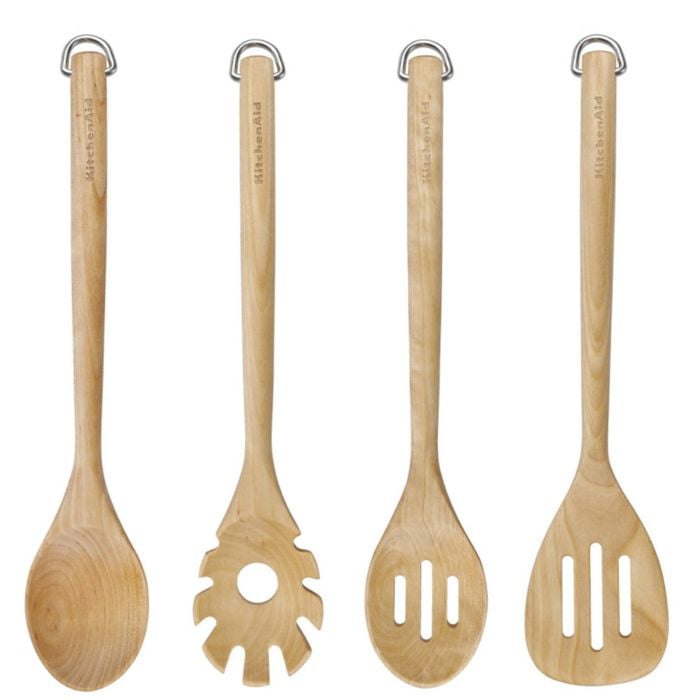 Kitchenaid Set Of 4 Birchwood Utensils