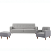 Zinus Adair Sofa Set 3 Seater Sofa, Armchair & Ottoman with Armrest Pockets