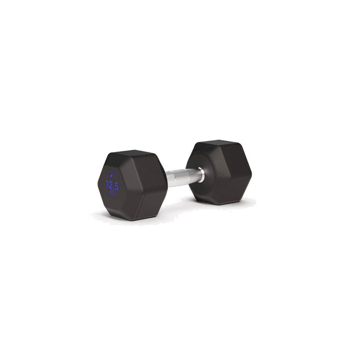 Decathlon - Cross Training And Weight Training 12.5 Kg Hex Dumbbell - Black - One Size