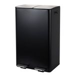 MAZE Black 2 Compartment Pedal Bin with Caddy - 2 x 30L plus 3L Caddy 