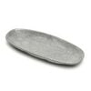 St. Clare Oval Plate Glazed Ceramic 28x13cm Reactive Grey